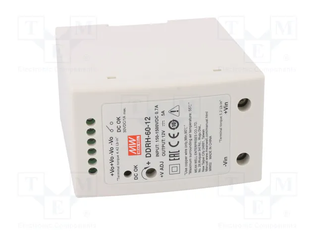 MEAN WELL DDRH-60-12 Convertidor DC/DC 60W 12VDC 5A MEAN WELL DDRH-60-12 Convertidor DC/DC 60W 12VDC 5A