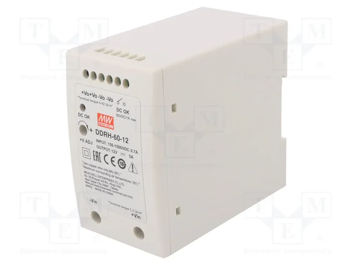 MEAN WELL DDRH-60-12 Convertidor DC/DC 60W 12VDC 5A MEAN WELL DDRH-60-12 Convertidor DC/DC 60W 12VDC 5A