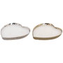 DKD Home Decor Vela de Cera con Forma de Corazón, Pack de 2, Dorado y Plateado