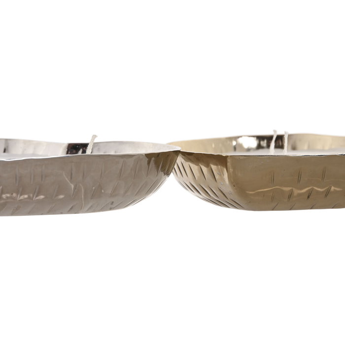 DKD Home Decor Vela de Cera con Forma de Corazón, Pack de 2, Dorado y Plateado