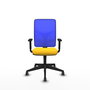 PIQUERAS Y CRESPO Silla de oficina Motilla con mecanismo Sincro, Amarillo y Azul