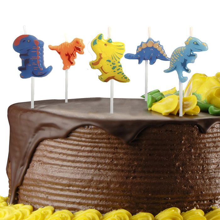 Party Time Juego De 5 Velas Aniversario Dinos
