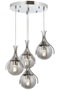 Opviq Lámpara de Araña AV-1766-4KT Moderna Contemporánea Metal Cristal Cromo 100cm Largo 40cm Diámetro 4xE27 Cromado Elegante Sofisticada