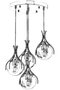 Opviq Lámpara de Araña AV-1766-4KT Moderna Contemporánea Metal Cristal Cromo 100cm Largo 40cm Diámetro 4xE27 Cromado Elegante Sofisticada