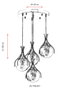 Opviq Lámpara de Araña AV-1766-4KT Moderna Contemporánea Metal Cristal Cromo 100cm Largo 40cm Diámetro 4xE27 Cromado Elegante Sofisticada