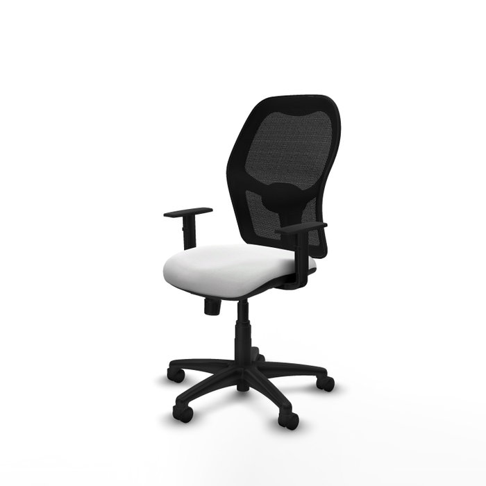 PIQUERAS Y CRESPO Silla de oficina Alocén con mecanismo Sincro, Tela Blanca y Malla Negra PIQUERAS Y CRESPO Silla de oficina Alocén con mecanismo Sincro, Tela Blanca y Malla Negra