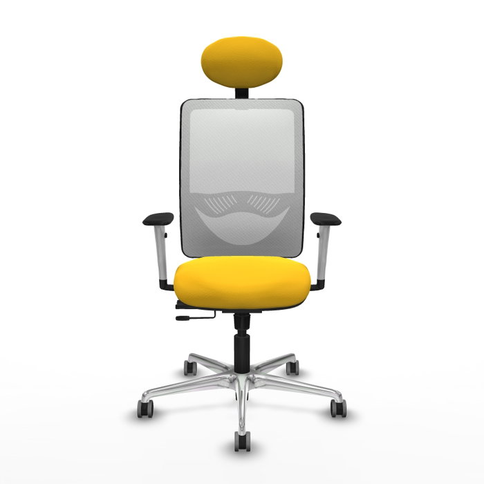 PIQUERAS Y CRESPO Silla de oficina Zulema con mecanismo Sincro/Traslack Amarillo y Blanco