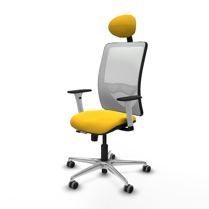 PIQUERAS Y CRESPO Silla de oficina Zulema con mecanismo Sincro/Traslack Amarillo y Blanco