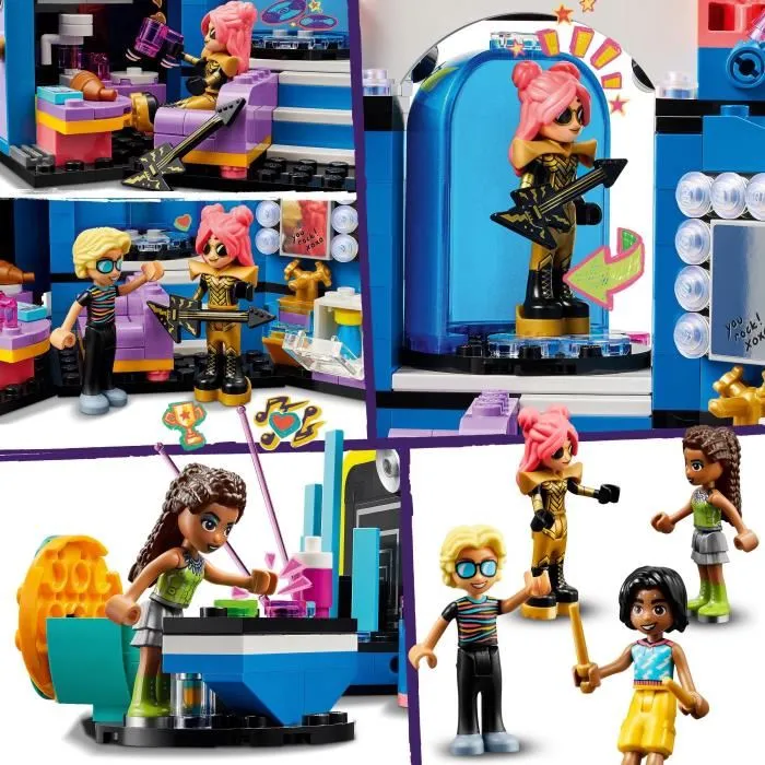 LEGO 42616 Friends Espectáculo Musical Heartlake City Set de Construcción con 4 Minifiguras Andrea, Escenario e Instrumentos