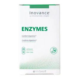 Inovance Enzymes 20 Cápsulas - Complemento para la Digestión de Macronutrientes y Gluten