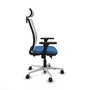 PIQUERAS Y CRESPO Silla de oficina Haches con mecanismo Sincro/Traslack, Azul claro y Blanco
