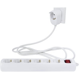 Rev Powersplit Regleta de enchufes 6+1 tomas con interruptor Blanco 5m