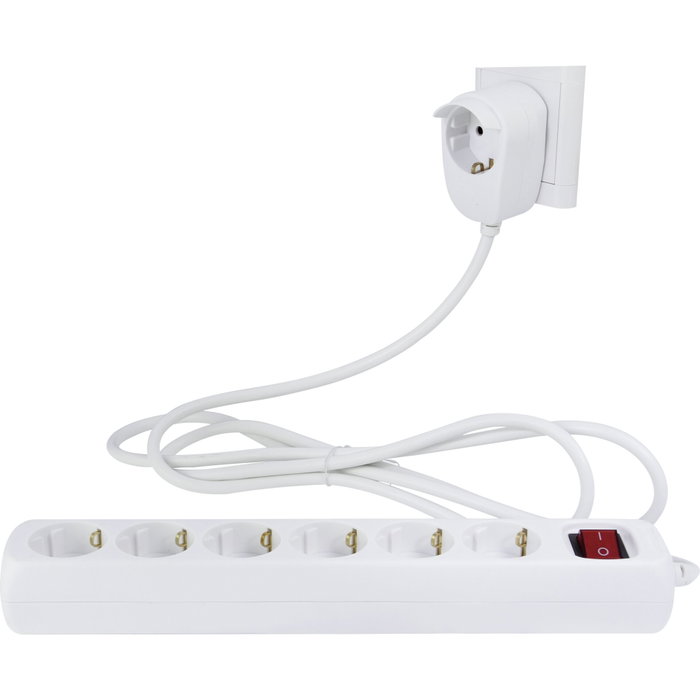 Rev Powersplit Regleta de enchufes 6+1 tomas con interruptor Blanco 5m Rev Powersplit Regleta de enchufes 6+1 tomas con interruptor Blanco 5m