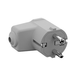 Bachmann Enchufe Angular con Tierra CEE 7/7 Tipo F, 2 Polos + Tierra, 16A/250V, Color Gris, 960.302