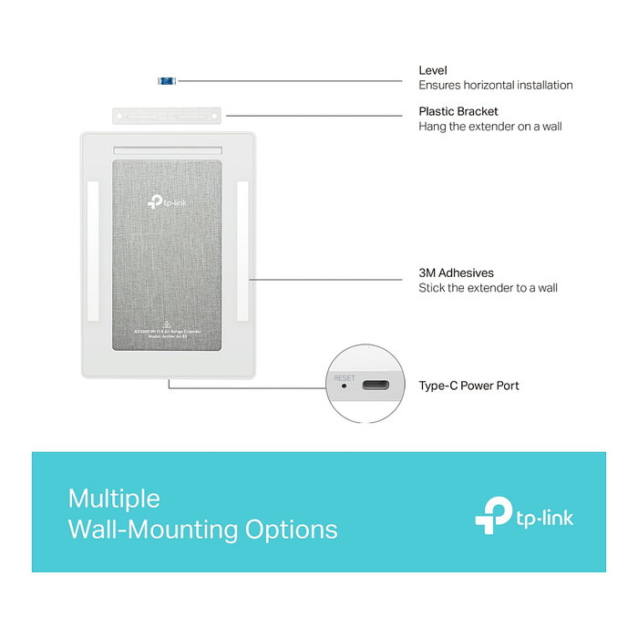 TP-Link Archer Air E5 AX3000 Extensor de Red Wi-Fi 6 Blanco Montaje en Pared 2976 Mbit/s TP-Link Archer Air E5 AX3000 Extensor de Red Wi-Fi 6 Blanco Montaje en Pared 2976 Mbit/s