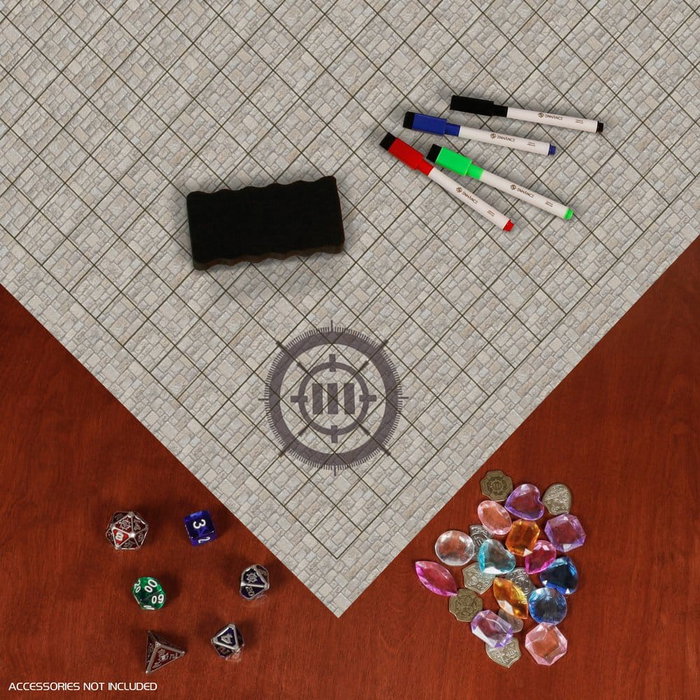 Enhance Tabletop Kit de campaña de alfombrilla de rejilla DnD beige