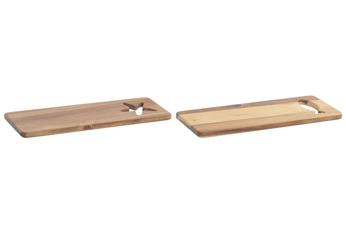 DKD Home Decor Tabla Cortar Mediterraneo Acacia Natural 15 x 1.5 x 43.5 cm (2 Unidades)