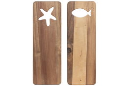 DKD Home Decor Tabla Cortar Mediterraneo Acacia Natural 15 x 1.5 x 43.5 cm (2 Unidades)