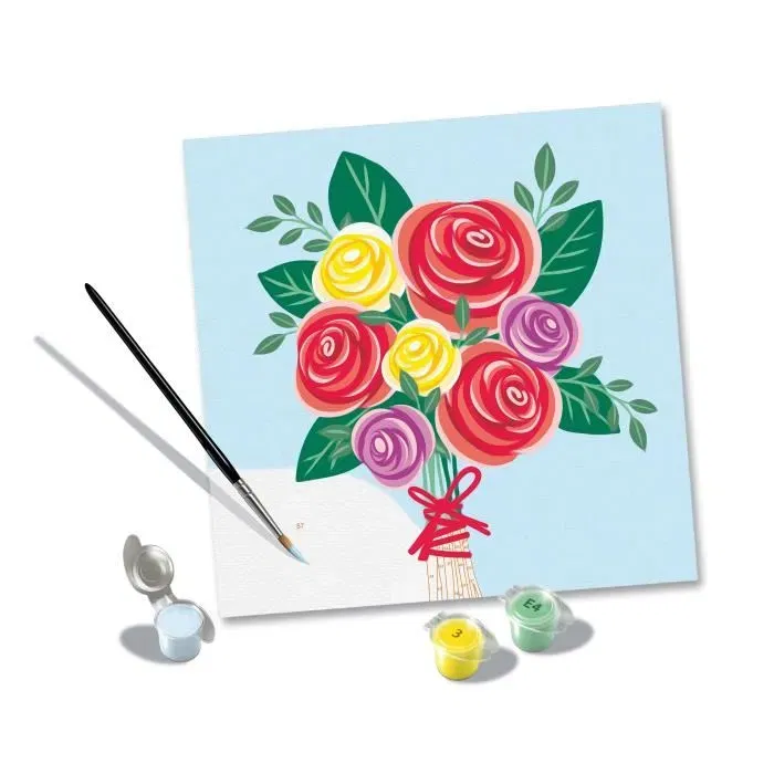 Ravensburger 25520 Pintar por números Ramo de rosas 20x20 cm, Ocio creativo para Adulto