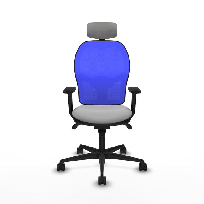 PIQUERAS Y CRESPO Silla de oficina Jorquera con mecanismo Sincro, Gris claro y Azul