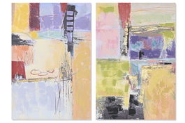 DKD Home Decor Cuadro Abstracto Multicolor Lienzo MDF 2.8 x 90 x 60 cm (2 Unidades)