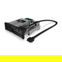 ICY BOX IB-174SSK-U Bandeja para Discos Duros SATA/SAS, 1x 2.5" + 1x 3.5" a 2x SATA, para Bahía de 5.25", Hot-Swap, Aluminio Negro
