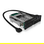 ICY BOX IB-174SSK-U Bandeja para Discos Duros SATA/SAS, 1x 2.5" + 1x 3.5" a 2x SATA, para Bahía de 5.25", Hot-Swap, Aluminio Negro