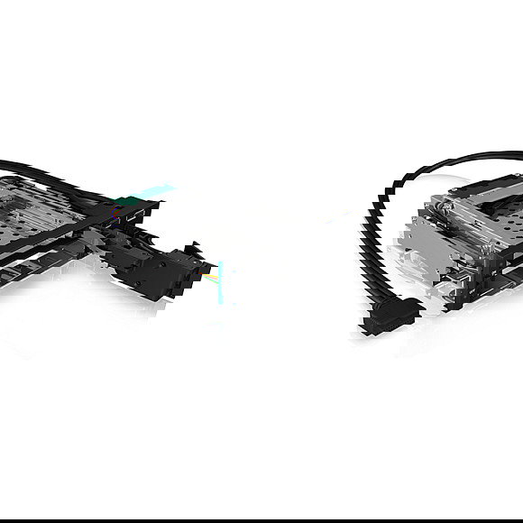 ICY BOX IB-174SSK-U Bandeja para Discos Duros SATA/SAS, 1x 2.5" + 1x 3.5" a 2x SATA, para Bahía de 5.25", Hot-Swap, Aluminio Negro