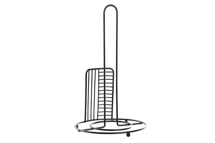 DKD Home Decor Portarrollos Loft Negro Metal 18.5 x 31.5 x 18.5 cm