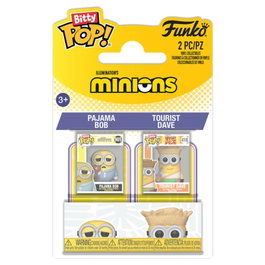 Minions Bitty POP! Vinyl Figuras Pajama Bob & Tourist Dave 2 cm
