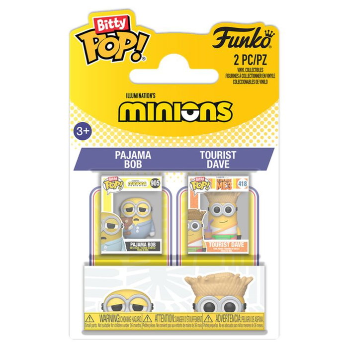 Minions Bitty POP! Vinyl Figuras Pajama Bob & Tourist Dave 2 cm Minions Bitty POP! Vinyl Figuras Pajama Bob & Tourist Dave 2 cm