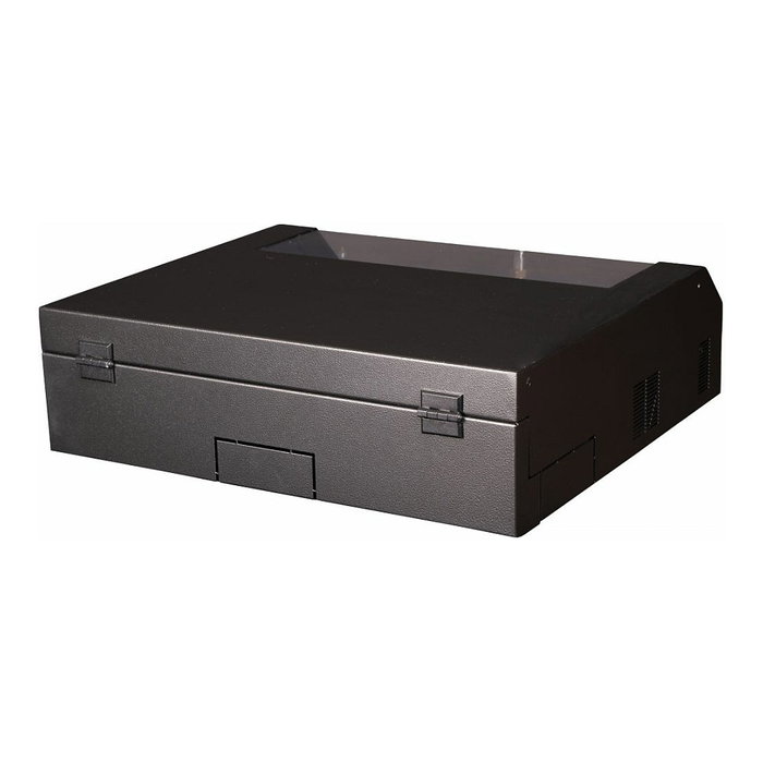 EQUIP ESF-05-B Bastidor de Pared Rack 19" 5HE Negro para Montaje en Red, Capacidad 30 kg, Puertas de Acero con Bloqueo y Rieles