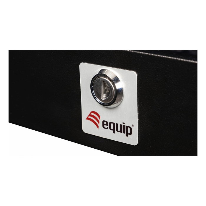 EQUIP ESF-05-B Bastidor de Pared Rack 19" 5HE Negro para Montaje en Red, Capacidad 30 kg, Puertas de Acero con Bloqueo y Rieles