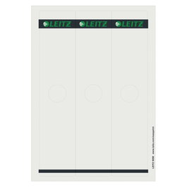 LEITZ Etiquetas autoadhesivas para archivador de 8 cm, 61 x 279 mm, Gris