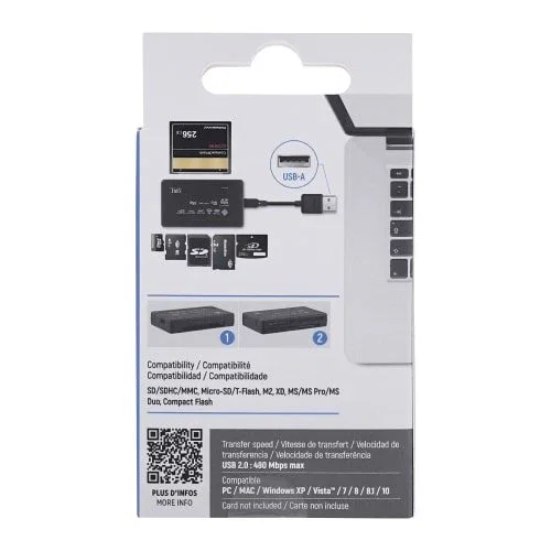 TNB Lector universal de tarjetas de memoria USB 2.0 READERSD Negro
