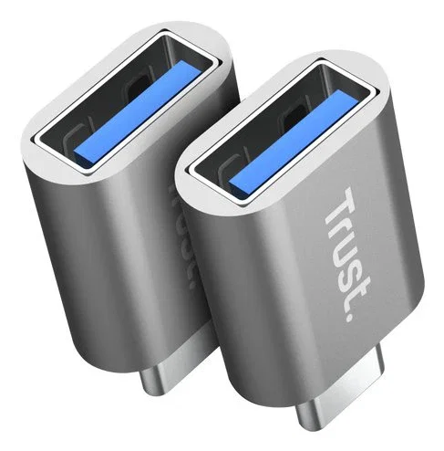 Trust Adaptador Calyx 2xUSB-C a USB-A Negro