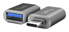 Trust Adaptador Calyx 2xUSB-C a USB-A Negro