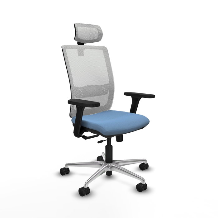 PIQUERAS Y CRESPO Silla de oficina Haches con mecanismo Sincro/Traslack Azul cielo y Blanco PIQUERAS Y CRESPO Silla de oficina Haches con mecanismo Sincro/Traslack Azul cielo y Blanco