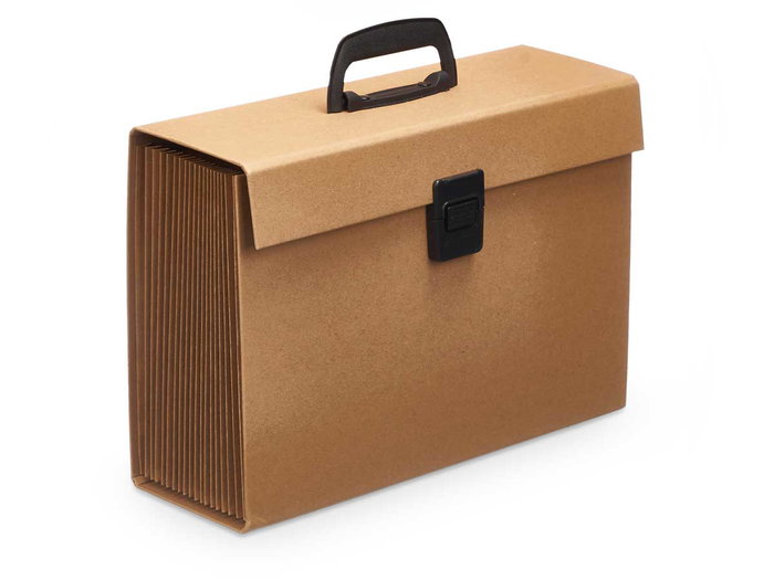 Maletín Compartimentos Kraft Asa Pincello 35.5 x 13.2 x 2.6 cm Marrón (Set de 6)