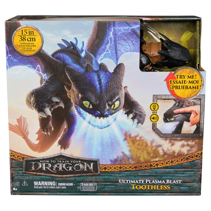 Spin Master Figura Dragón Desdentao Electrónico Plasma Blast con Luces y Sonidos, Alas de 63 cm Spin Master Figura Dragón Desdentao Electrónico Plasma Blast con Luces y Sonidos, Alas de 63 cm