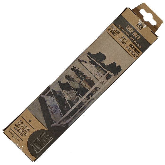 Je cherche une Idee Zapatero 50X16, Altura 96 cm, para 21 Pares, 7 Baldas, Fácil Ensamblaje