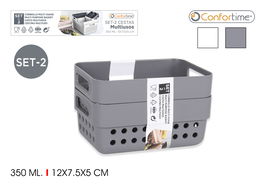 Confortime Set-2 Cesta Multiusos 12 cm x 7.5 cm x 5 cm (36 Unidades)