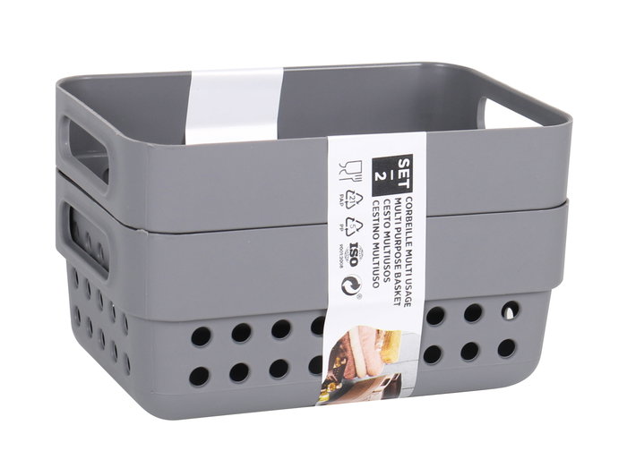 Confortime Set-2 Cesta Multiusos 12 cm x 7.5 cm x 5 cm (36 Unidades)
