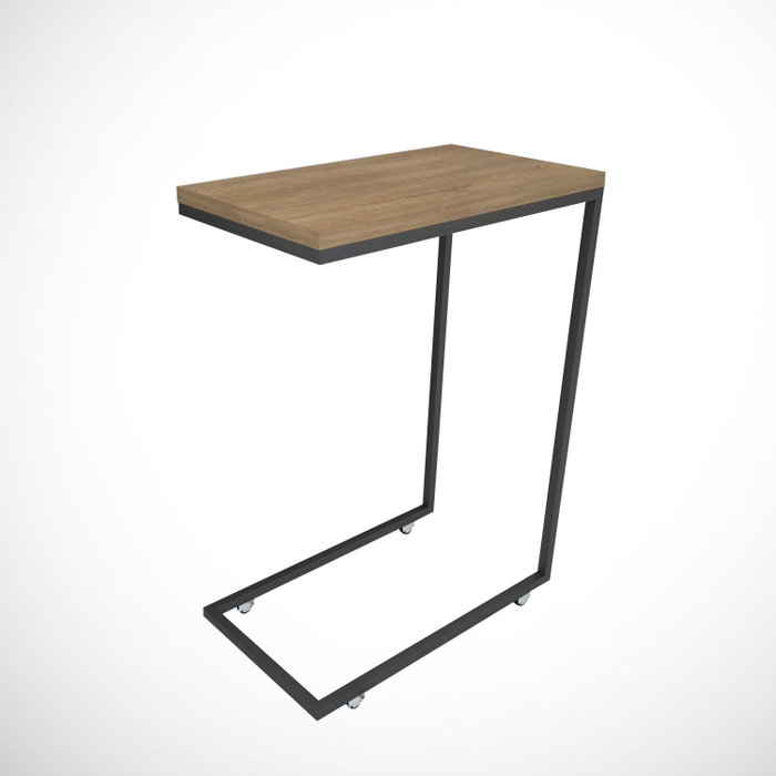 Hanah Home Callen Mesa Auxiliar Roble Tablero Partículas Melaminado Metálicas Ruedas 46x62x26cm Hanah Home Callen Mesa Auxiliar Roble Tablero Partículas Melaminado Metálicas Ruedas 46x62x26cm