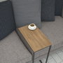 Hanah Home Callen Mesa Auxiliar Roble Tablero Partículas Melaminado Metálicas Ruedas 46x62x26cm