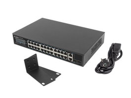 Lanberg RSFE-24P-2C-360 Switch 24 Puertos 100Mb PoE+ 2x Combo Gigabit