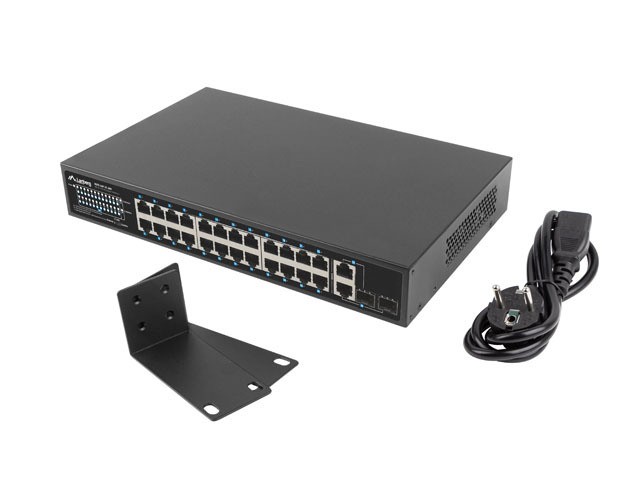 Lanberg RSFE-24P-2C-360 Switch No administrado PoE+ 26 puertos Lanberg RSFE-24P-2C-360 Switch No administrado PoE+ 26 puertos