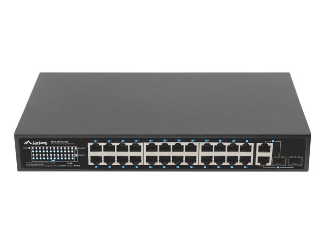 Lanberg RSFE-24P-2C-360 Switch No administrado PoE+ 26 puertos Lanberg RSFE-24P-2C-360 Switch No administrado PoE+ 26 puertos