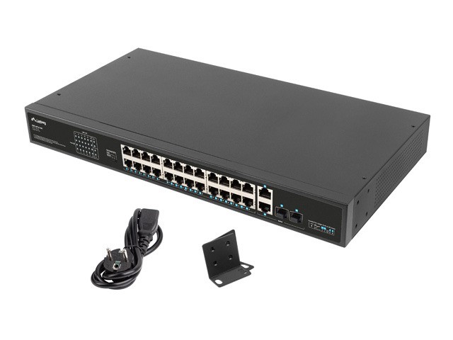 Lanberg RSFE-24P-2C-360 Switch No administrado PoE+ 26 puertos Lanberg RSFE-24P-2C-360 Switch No administrado PoE+ 26 puertos