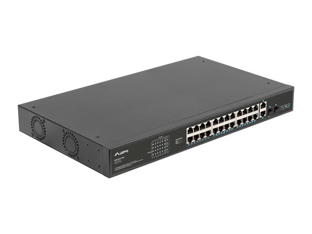 Lanberg RSFE-24P-2C-360 Switch No administrado PoE+ 26 puertos Lanberg RSFE-24P-2C-360 Switch No administrado PoE+ 26 puertos